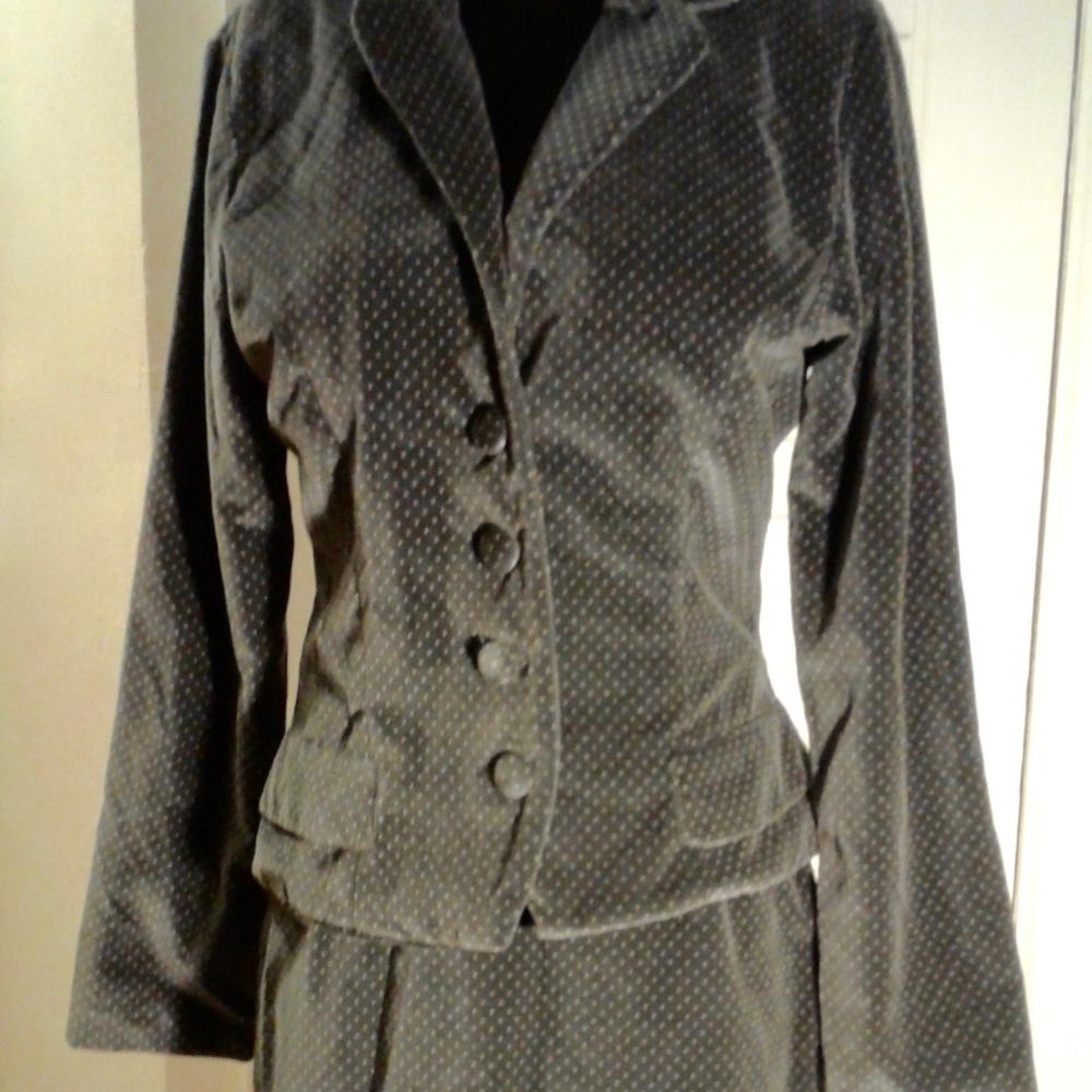 Pink Micro-Dot Skirt Suit